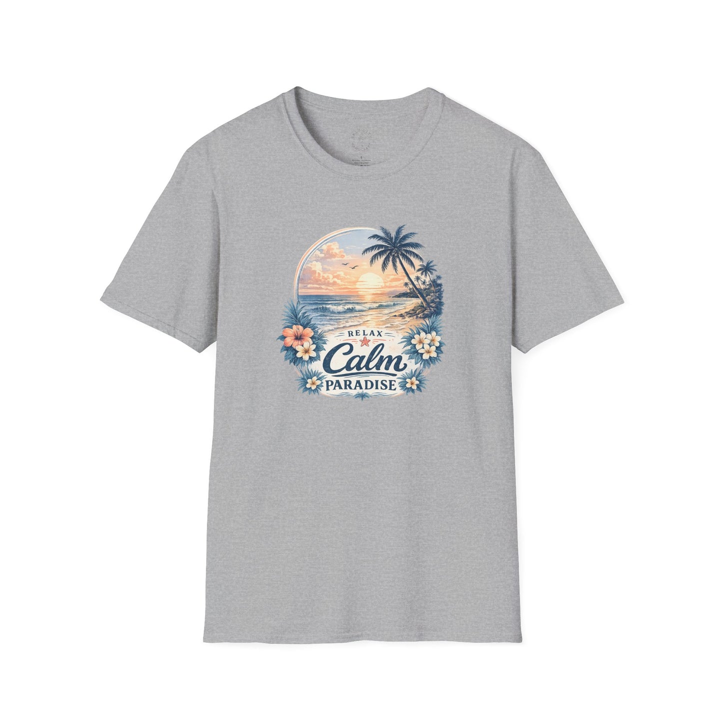 Calm Paradise Sunset T-Shirt — Tropical Beach Graphic Tee