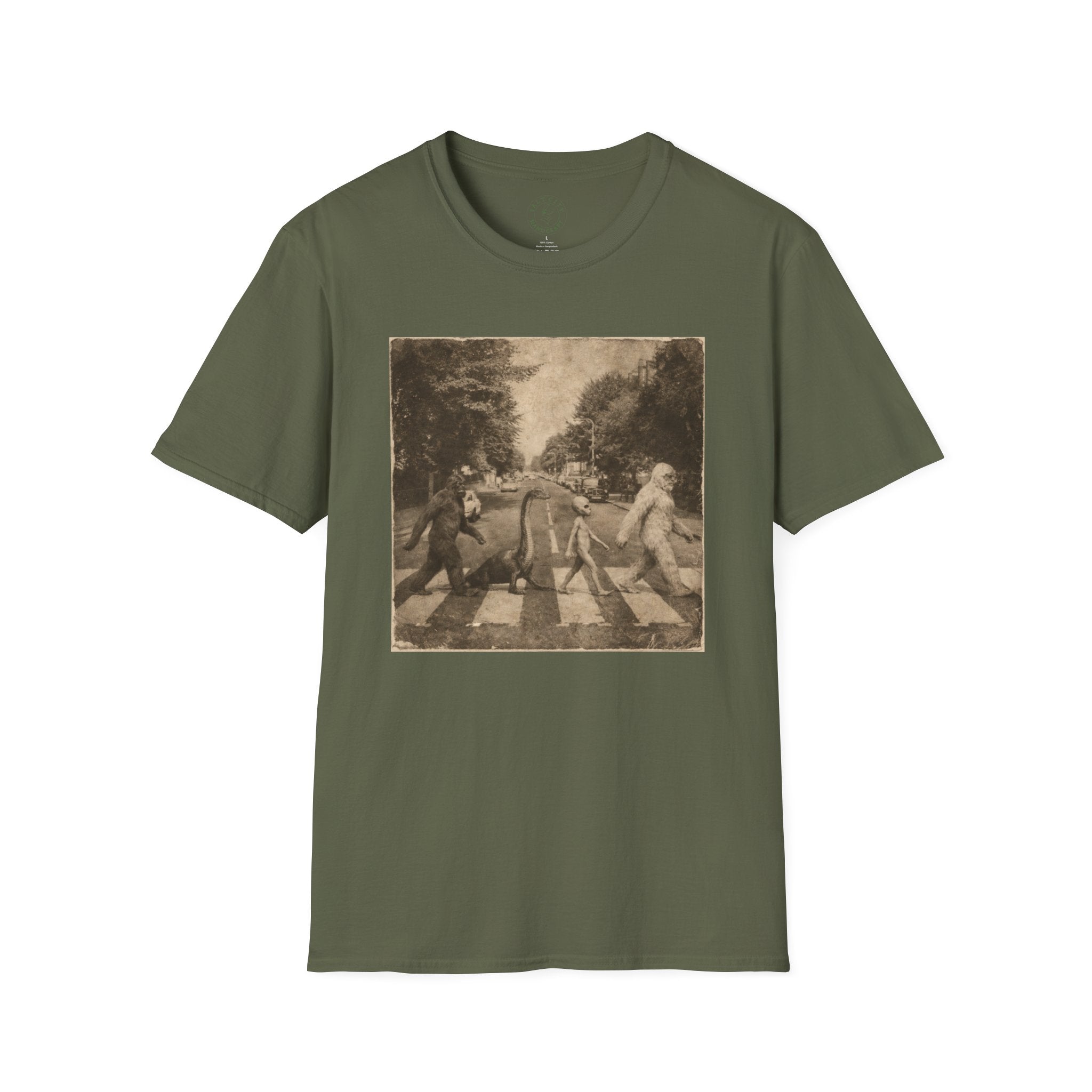 Vintage Abbey Road Crossing T-Shirt | Bigfoot Sepia Photo Print