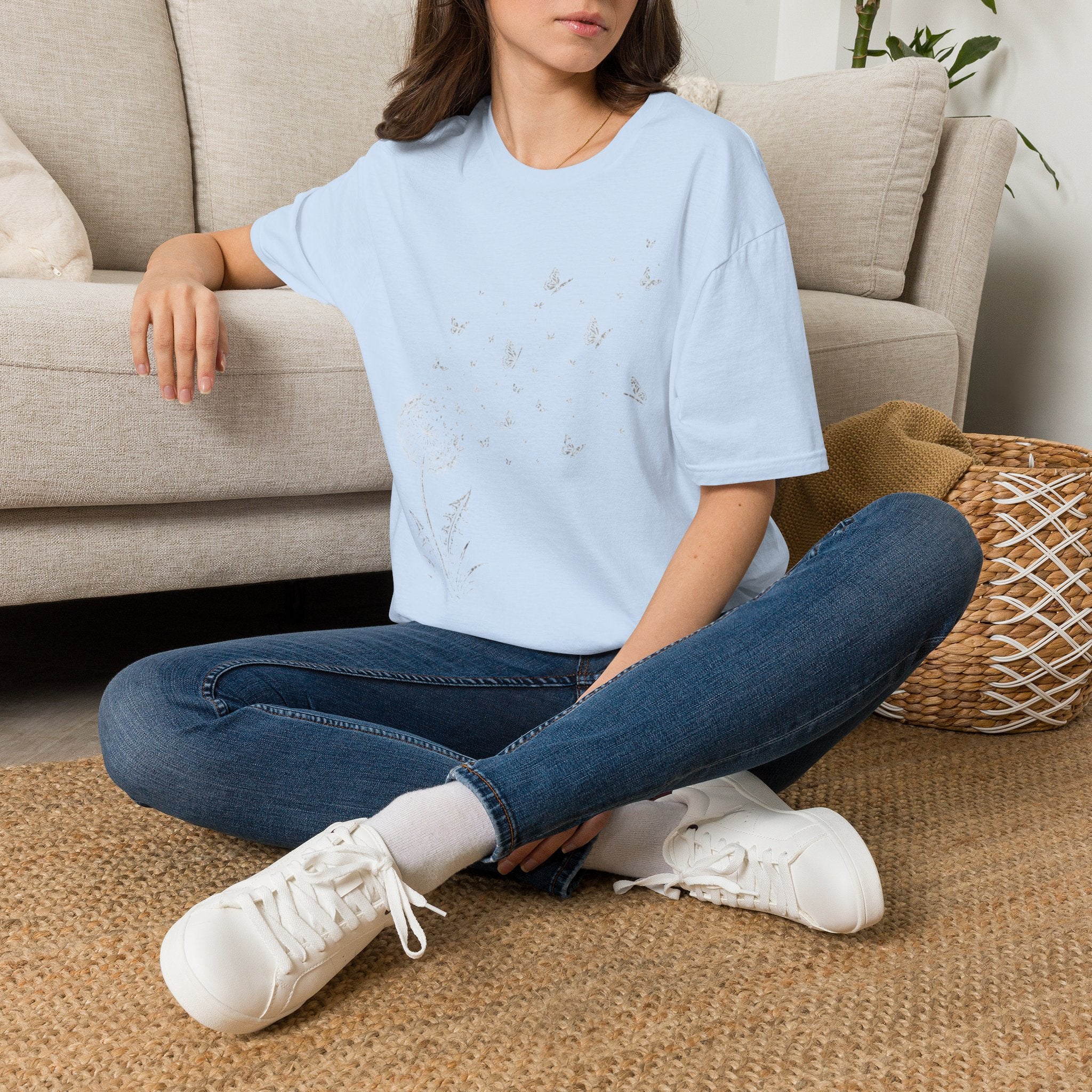 Dandelion & Butterflies T-Shirt — Whimsical Nature Graphic Tee