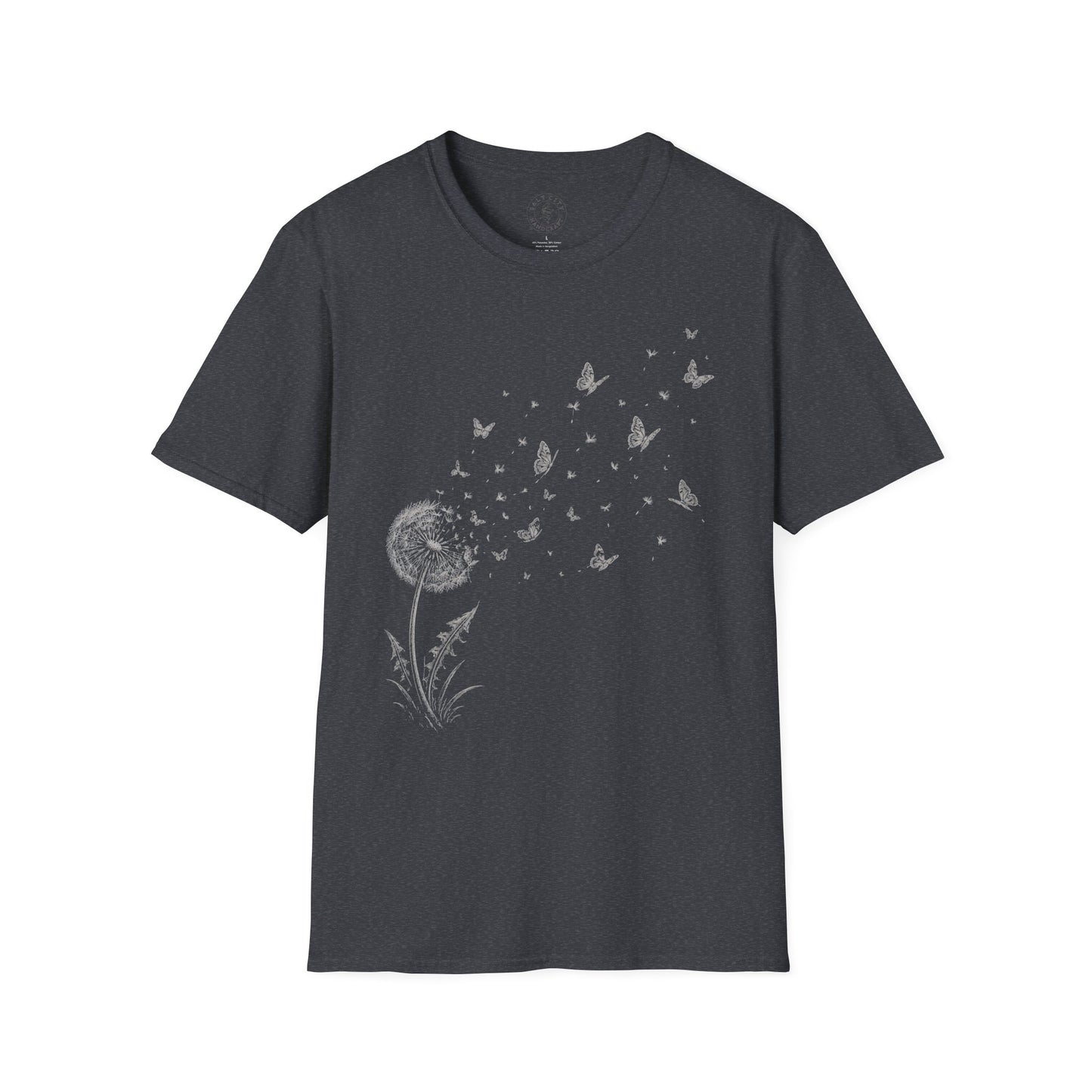 Dandelion & Butterflies T-Shirt — Whimsical Nature Graphic Tee