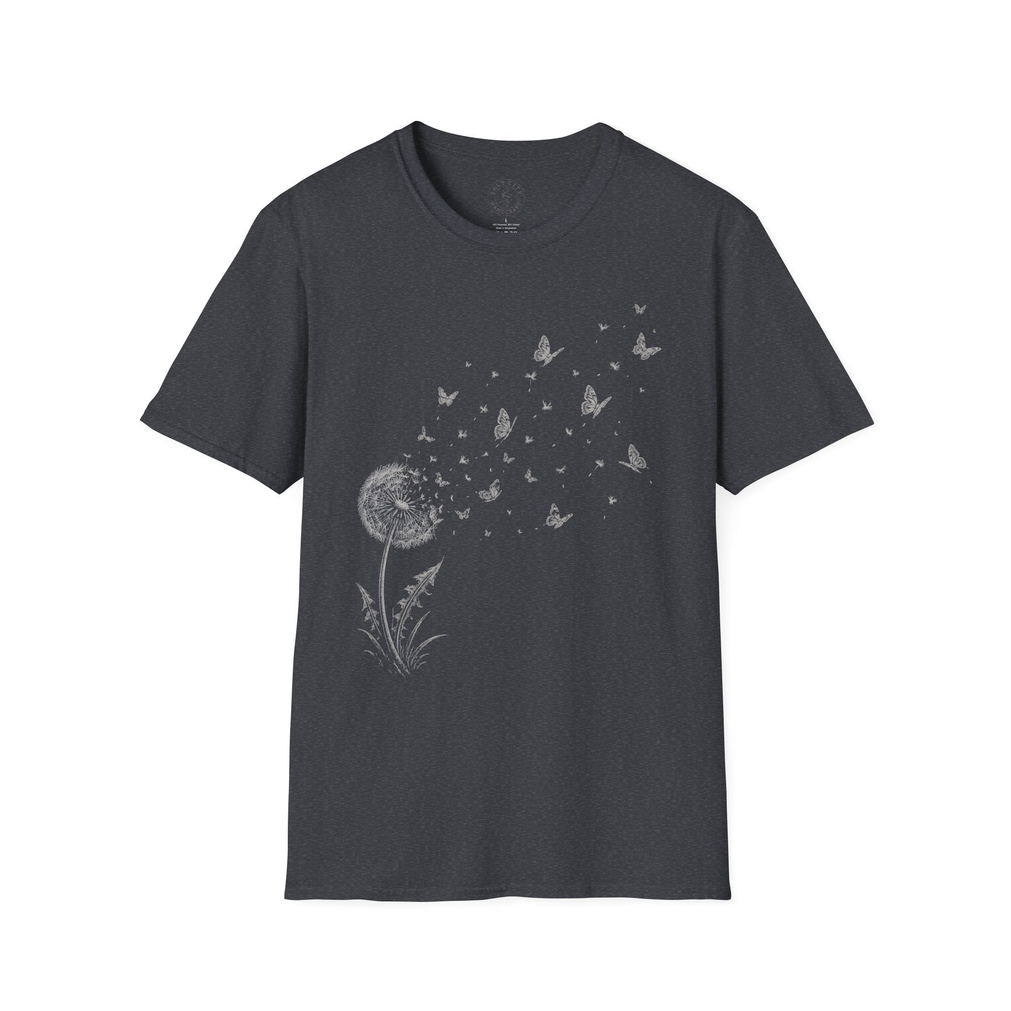 Dandelion & Butterflies T-Shirt — Whimsical Nature Graphic Tee