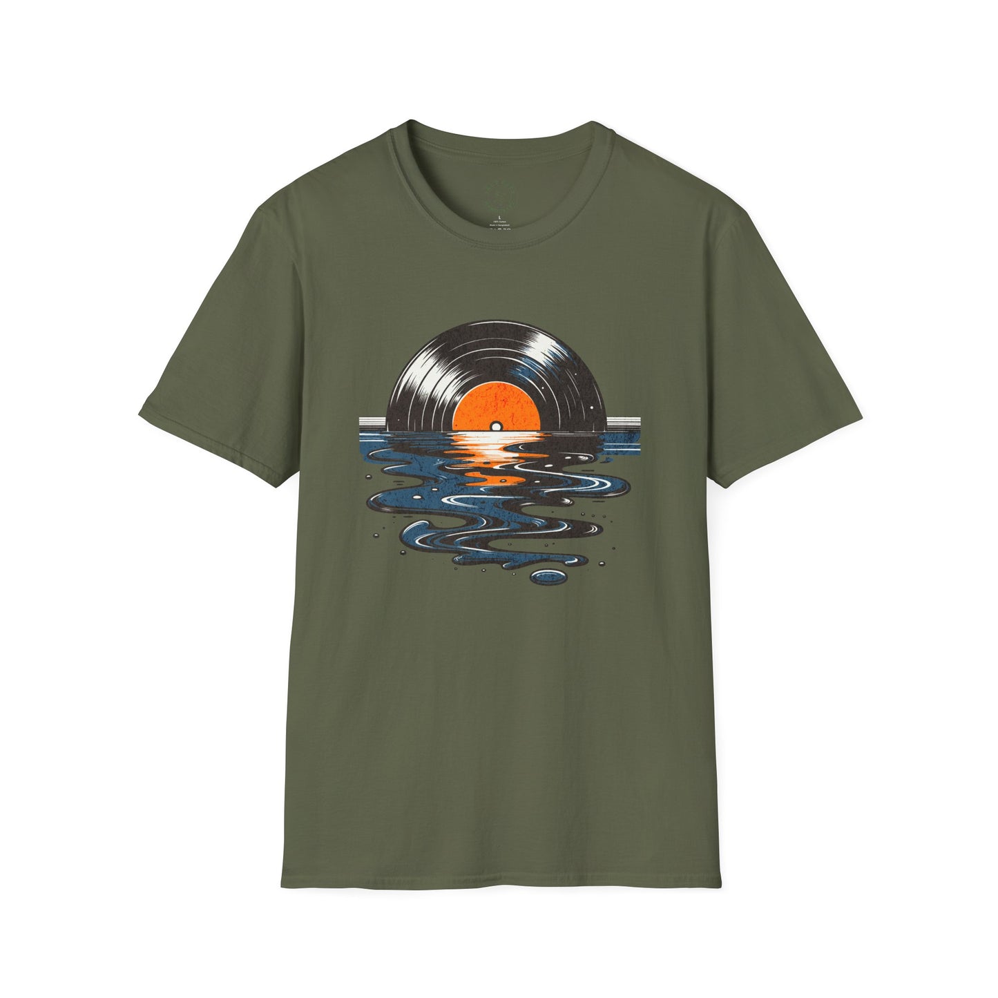 Music Is Art vinyl record sunset T-Shirt | Retro Music Graphic Tee