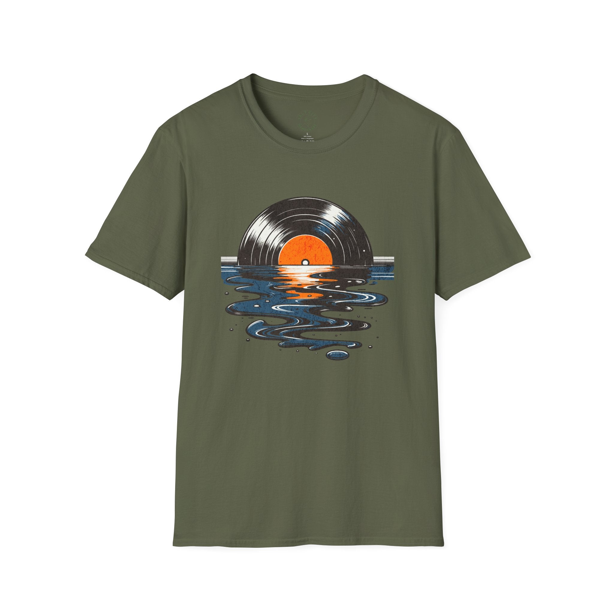 Music Is Art vinyl record sunset T-Shirt | Retro Music Graphic Tee