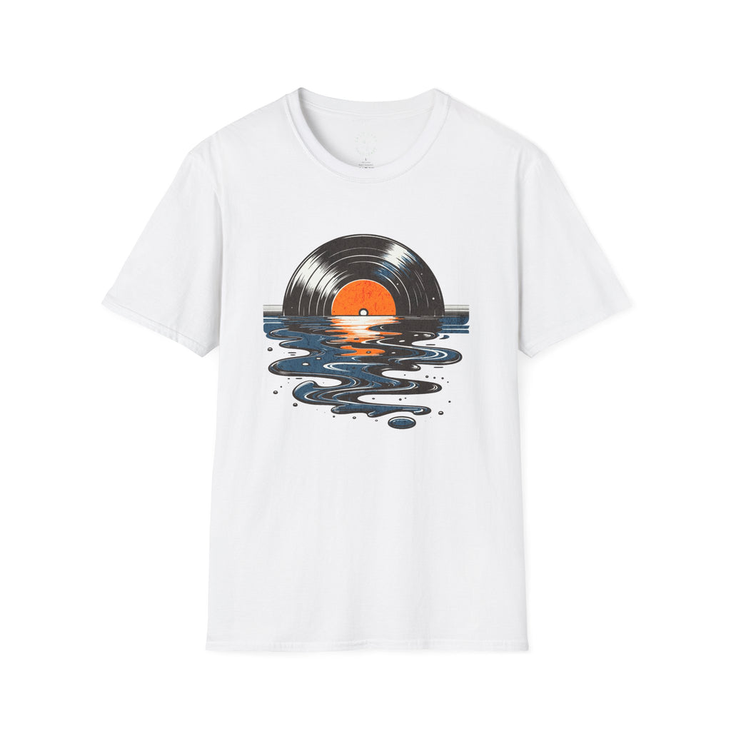 Music Is Art vinyl record sunset T-Shirt | Retro Music Graphic Tee