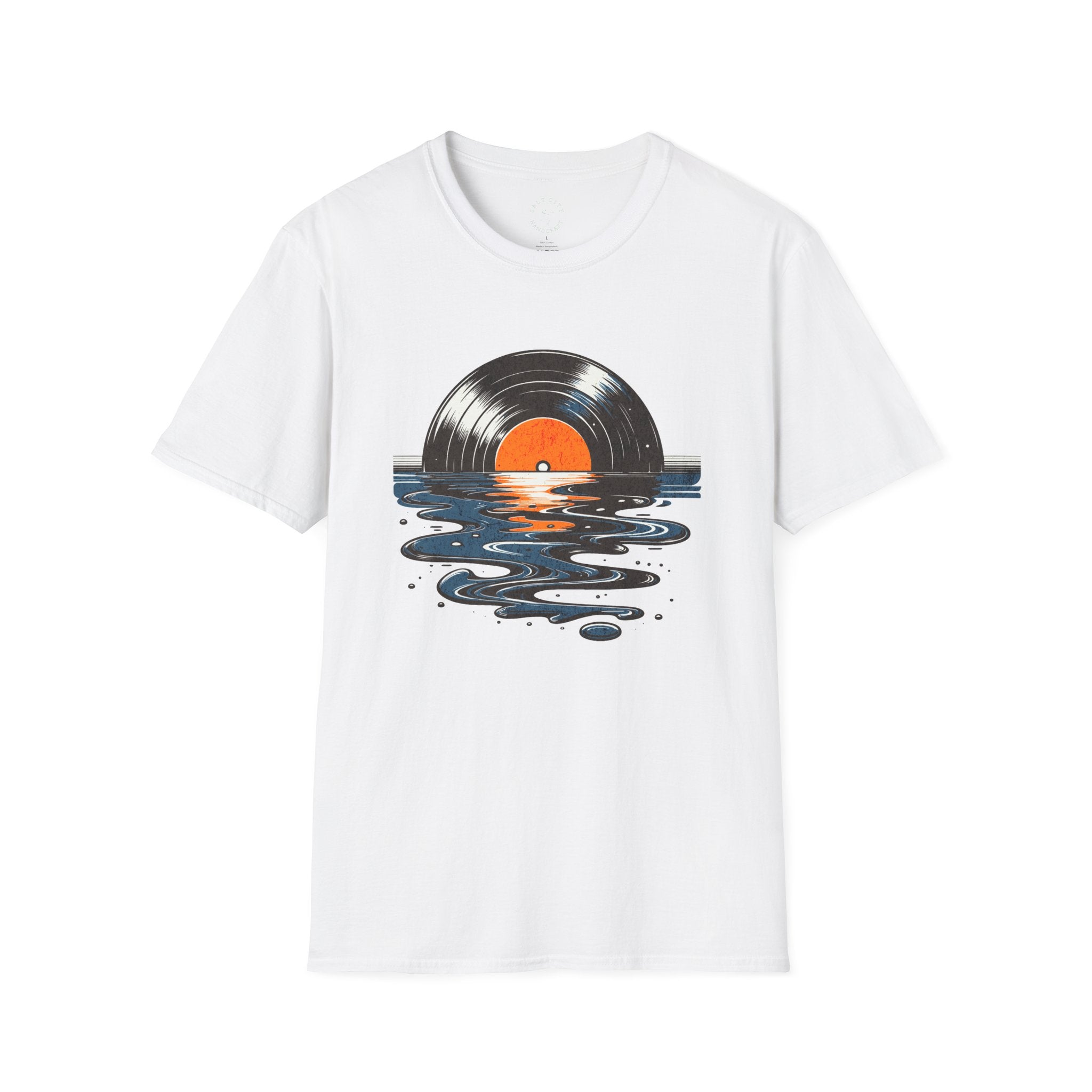 Music Is Art vinyl record sunset T-Shirt | Retro Music Graphic Tee
