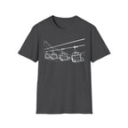 Ski Lift Chairs T-Shirt | Cable Car Line Sketch, Mountain Resort Apparel