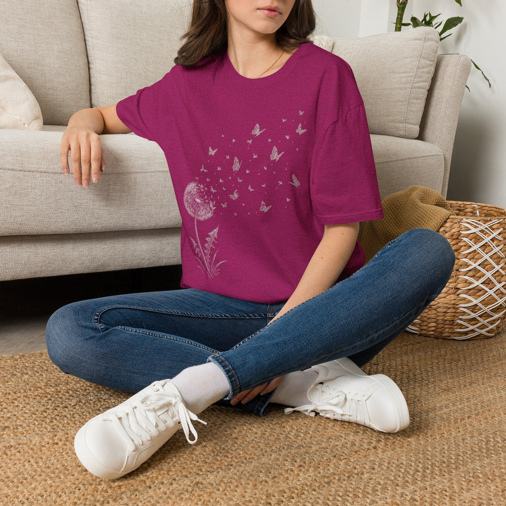 Dandelion & Butterflies T-Shirt — Whimsical Nature Graphic Tee