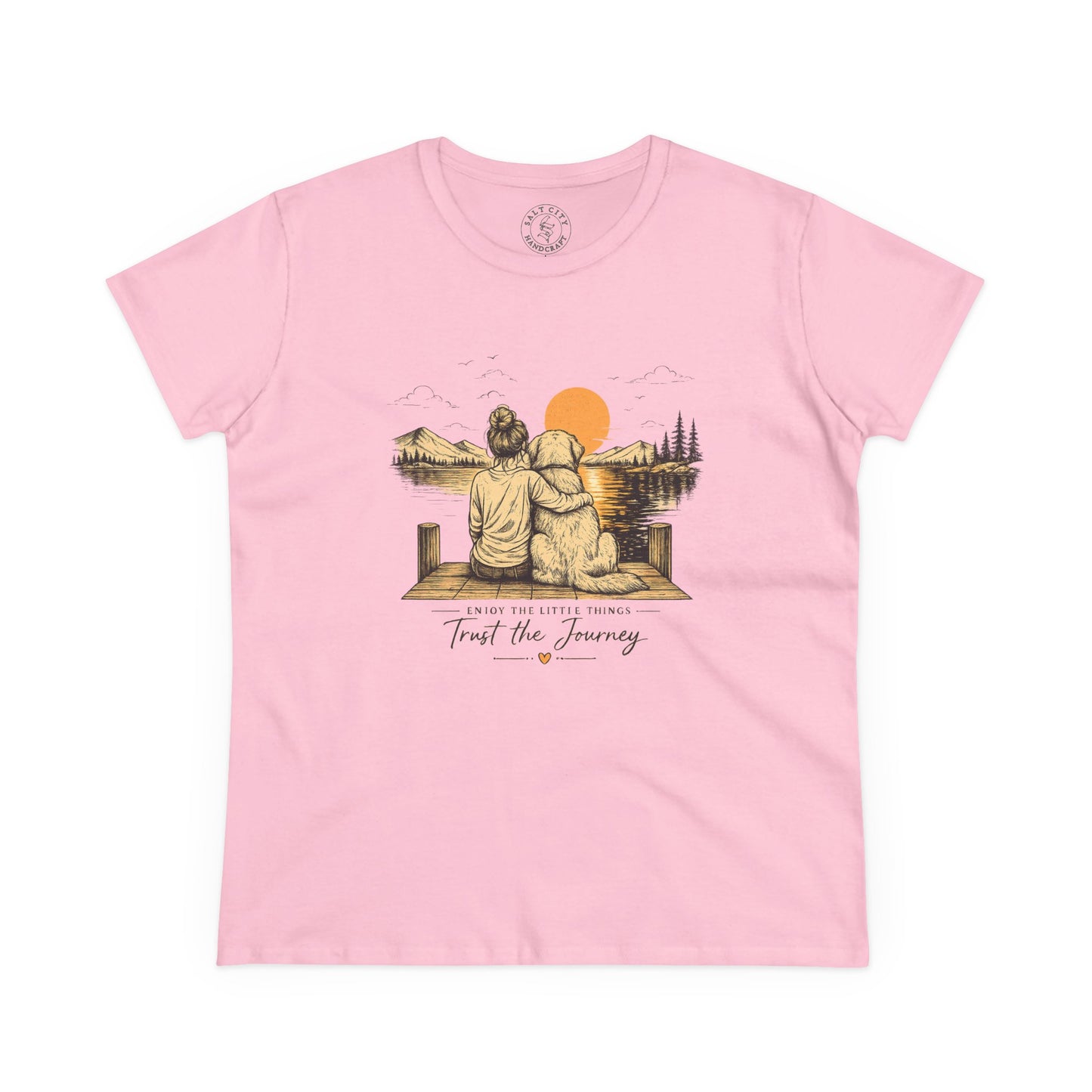 Trust the Journey Women's Cotton Tee - Inspirational Sunset Graphic Tee