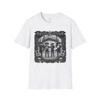 Skeleton Mariachi Band Tee | Ornate Gothic Style Framing | Unisex Softstyle T-Shirt