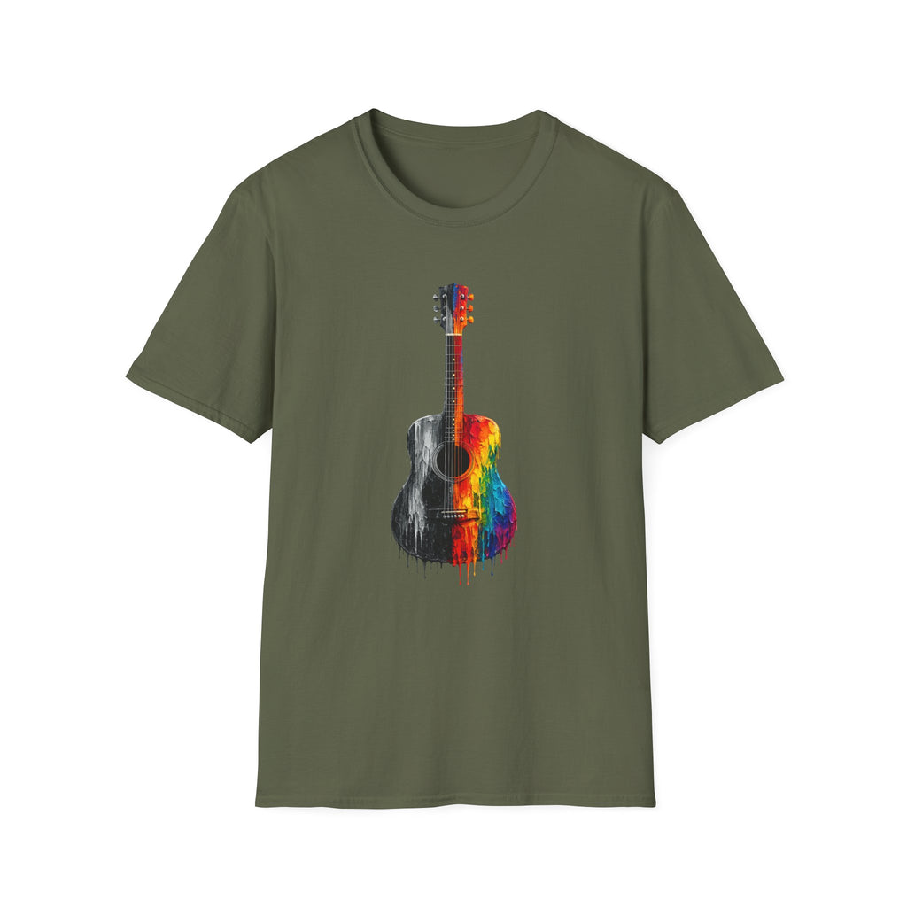 Acoustic Guitar Paint T-Shirt | Acoustic Guitar Shirt