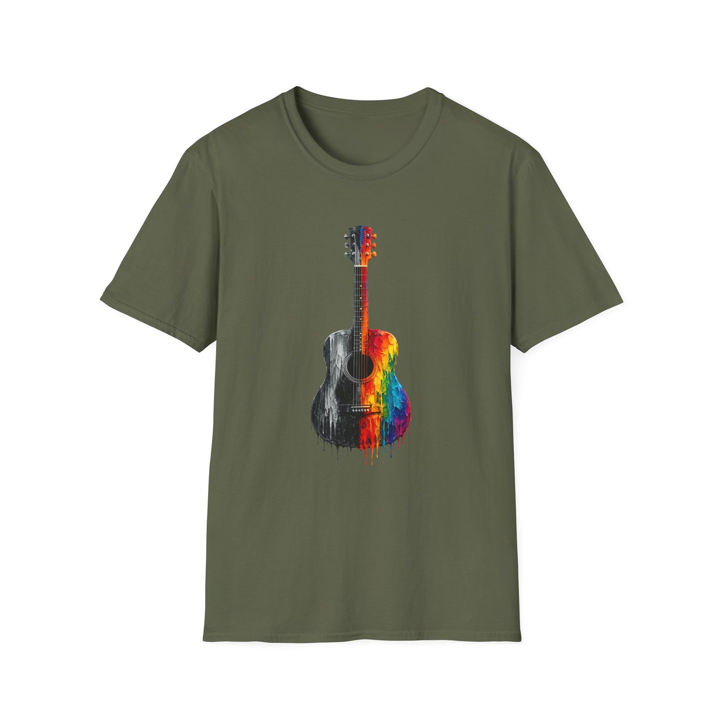 Acoustic Guitar Paint T-Shirt | Acoustic Guitar Shirt