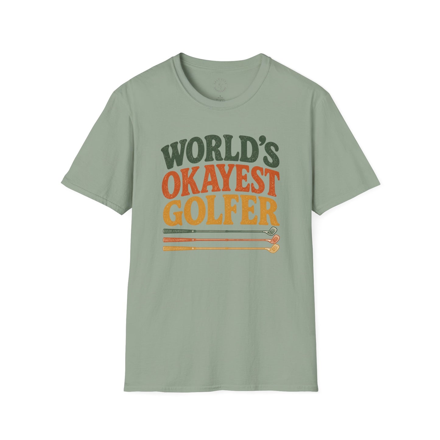 T-Shirt | "World's Okayest Golfer" Retro Golf Humor Tee | Golf Tee