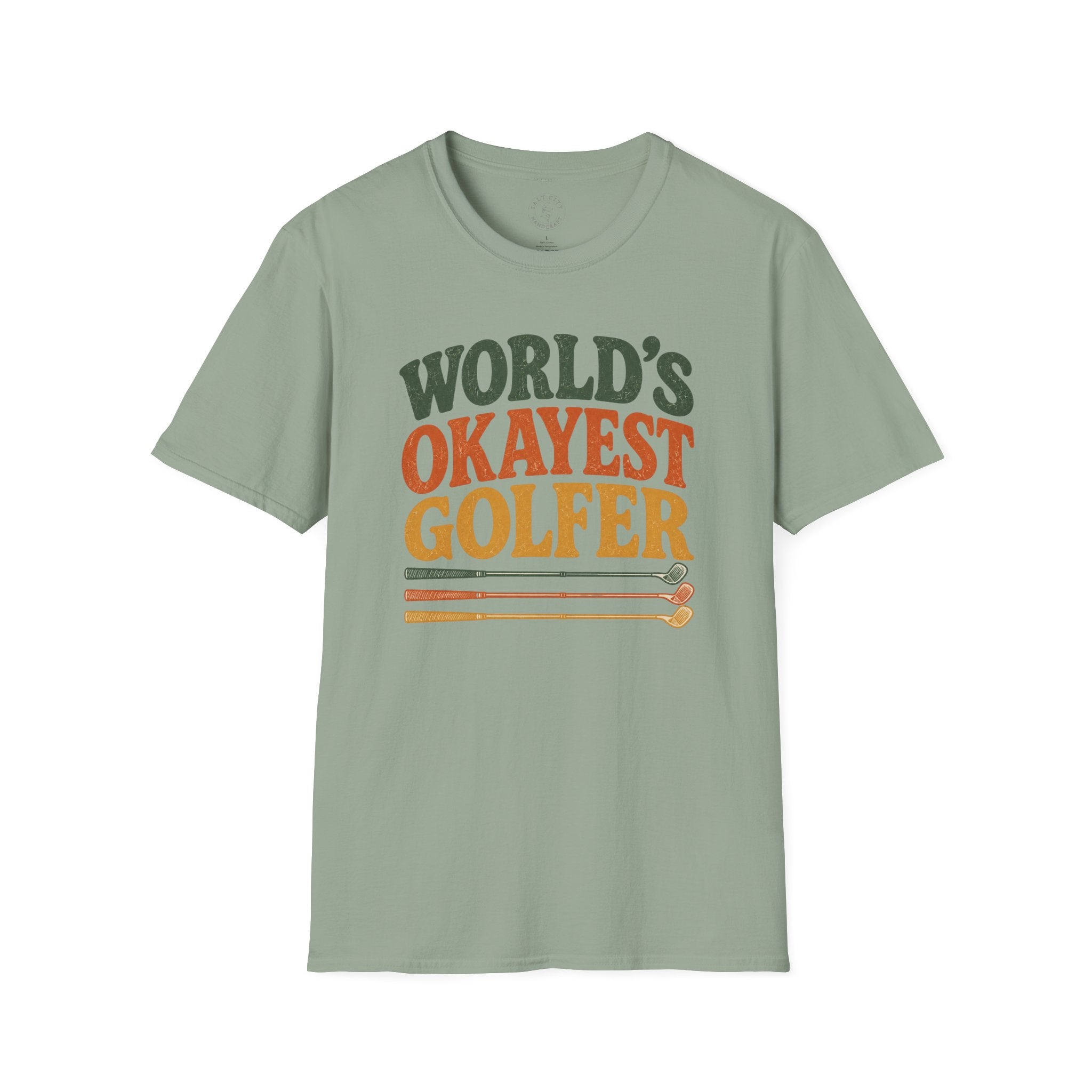 T-Shirt | "World's Okayest Golfer" Retro Golf Humor Tee | Golf Tee
