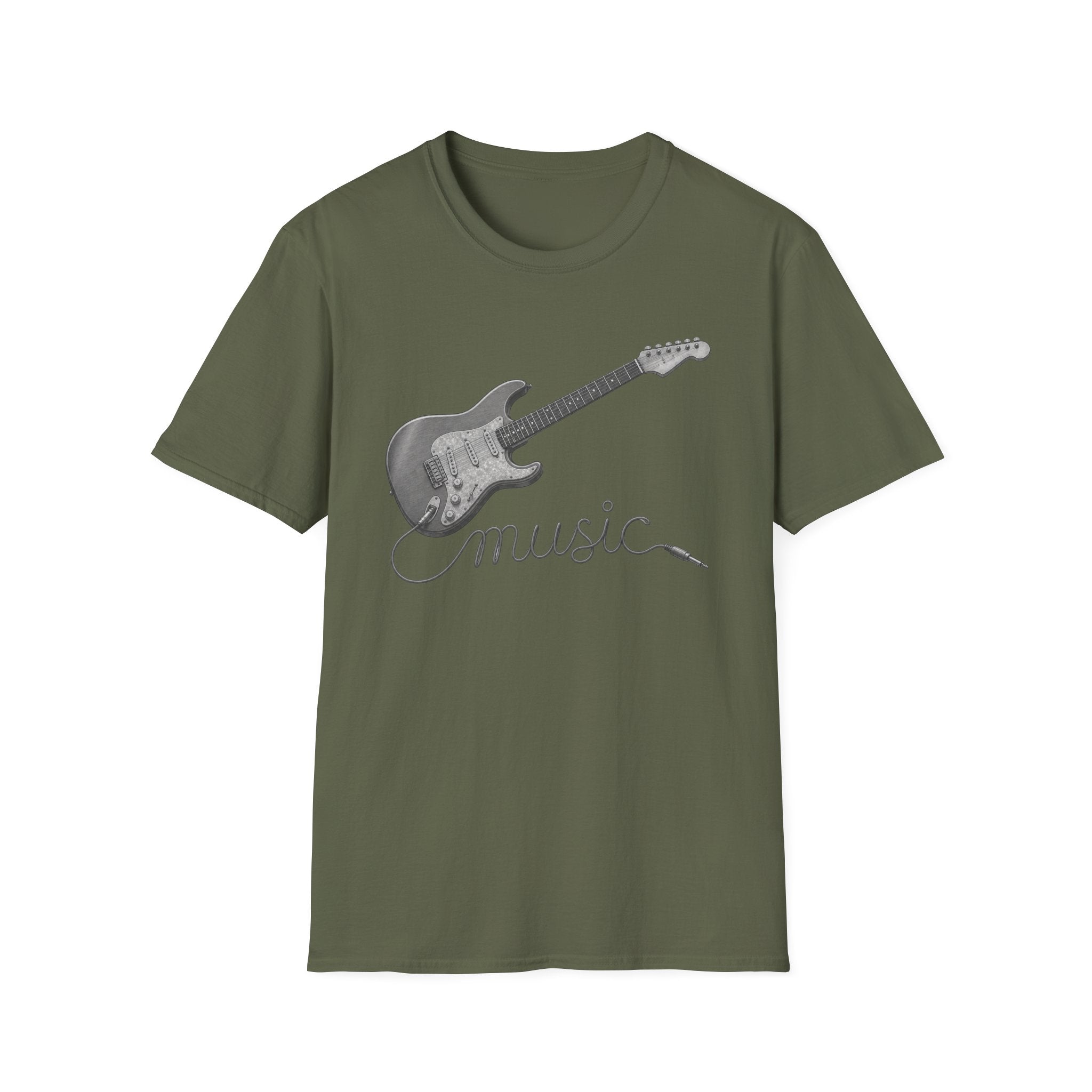 Guitar 'Music' Graphic T-Shirt — Vintage Electric Guitar Tee