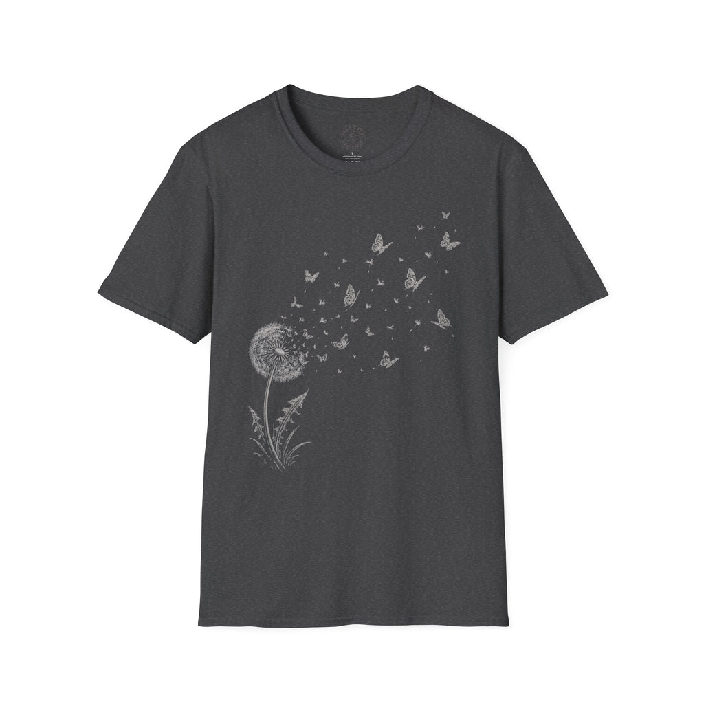 Dandelion & Butterflies T-Shirt — Whimsical Nature Graphic Tee