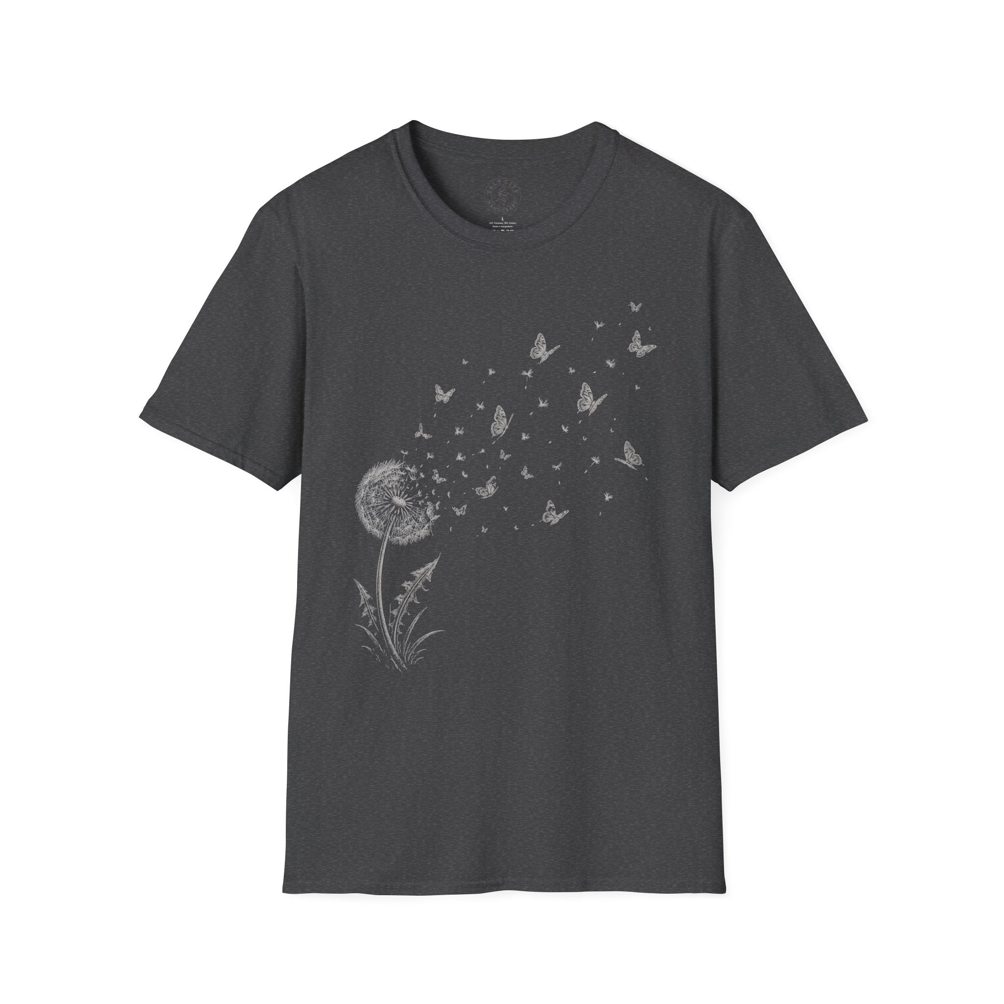 Dandelion & Butterflies T-Shirt — Whimsical Nature Graphic Tee