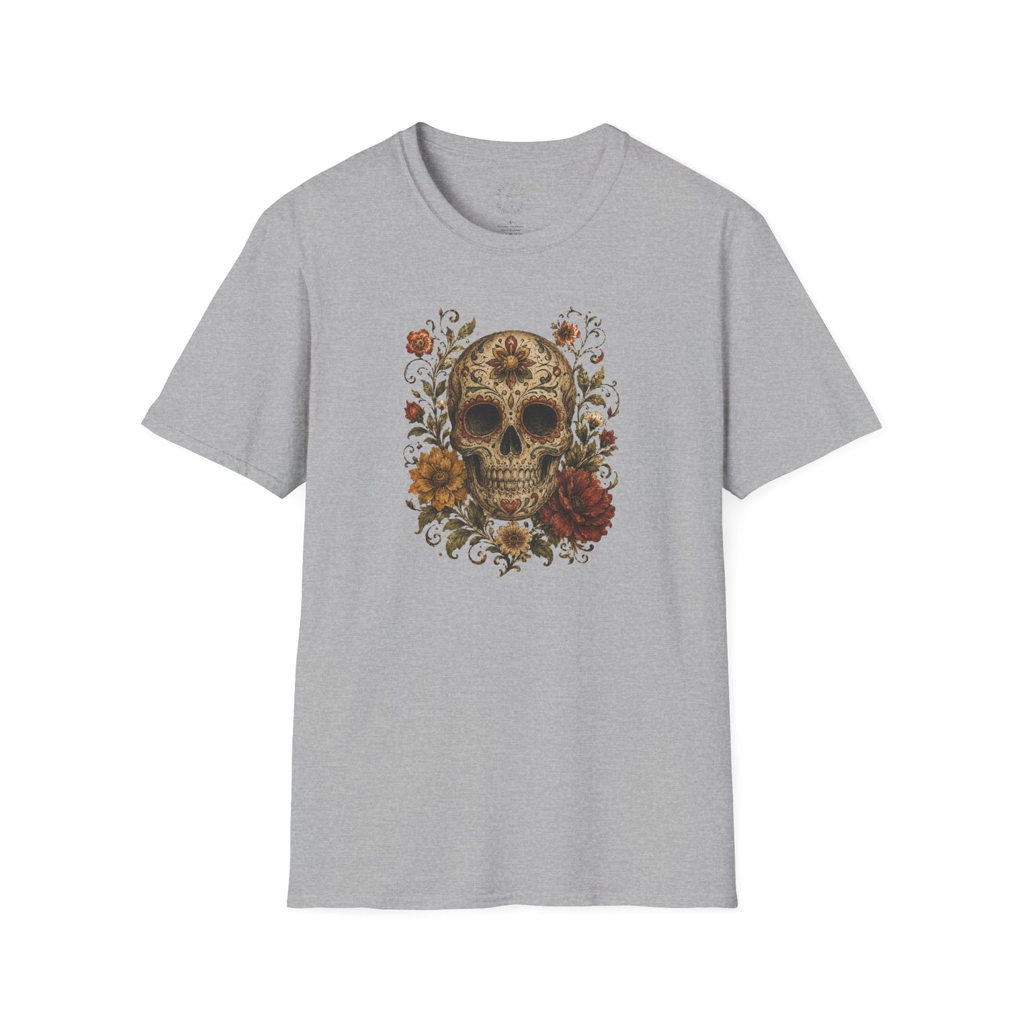 Floral Skull T-Shirt - Day of the Dead Skull Tee