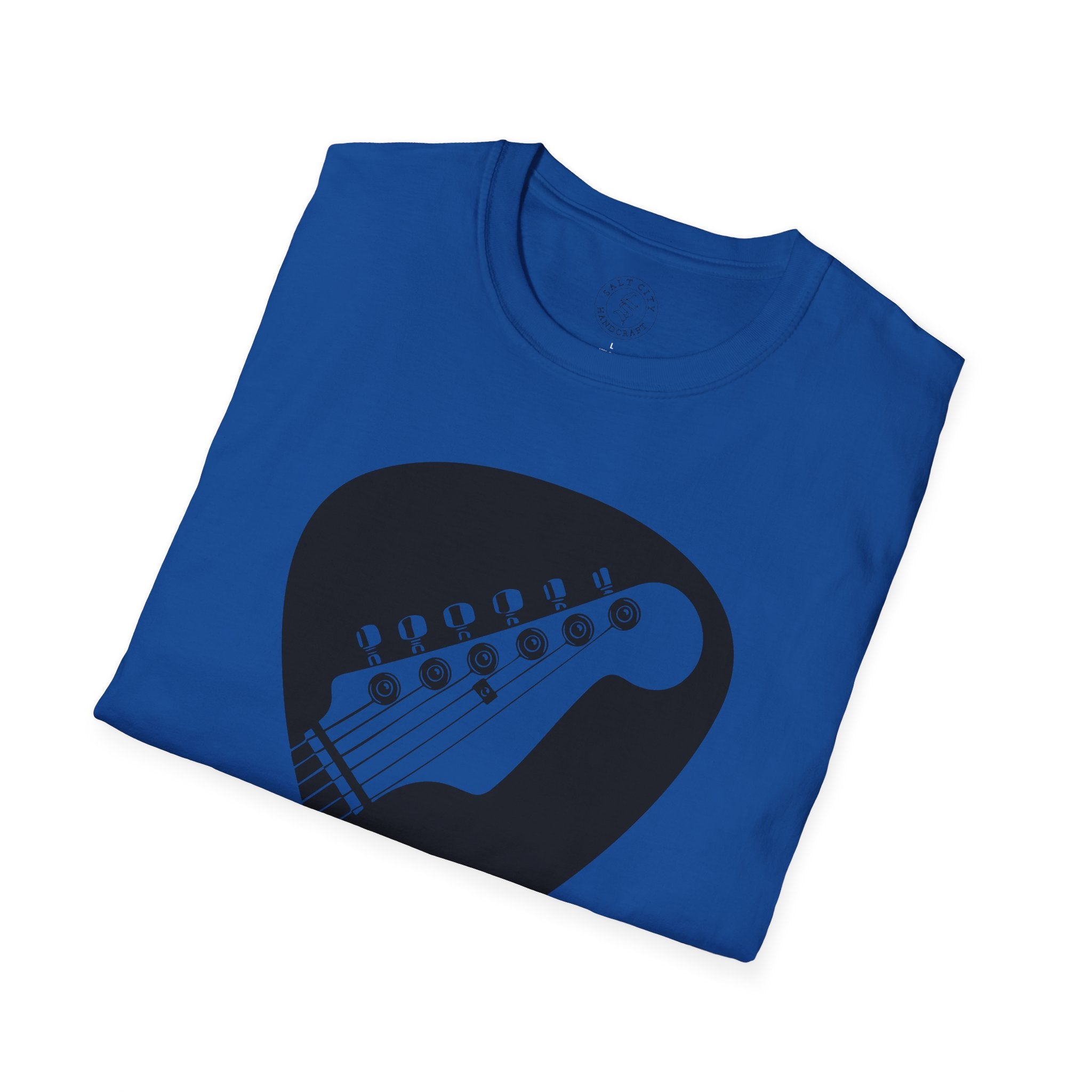 Guitar Pick with Electric Guitar Headstock T-Shirt | Guitar Tee