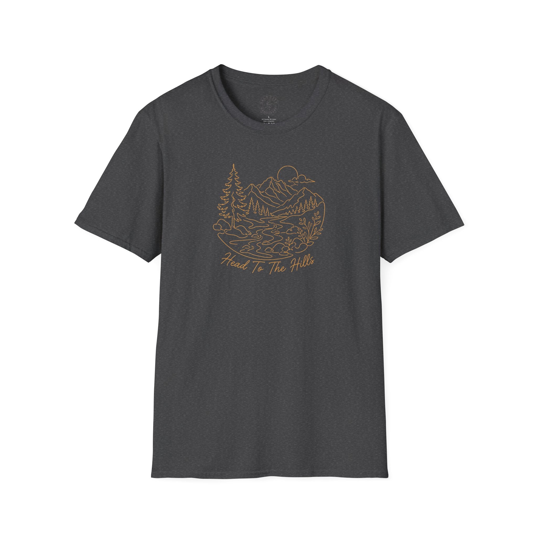 Nature Outline Tee — ‘Head for the Hills’ Mountain Graphic T-Shirt