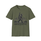 Backcountry Sasquatch T-Shirt — Mountain Skiing Bigfoot Outdoor Tee
