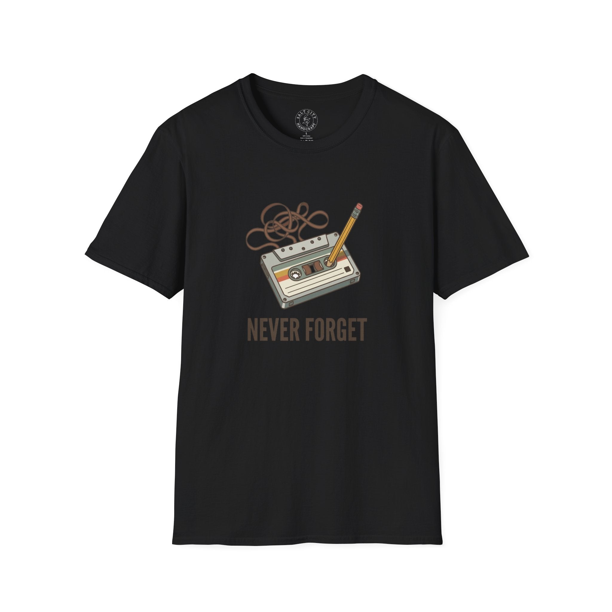 Cassette Tape 'Never Forget' T-Shirt | Retro Music Vintage Tape Shirt