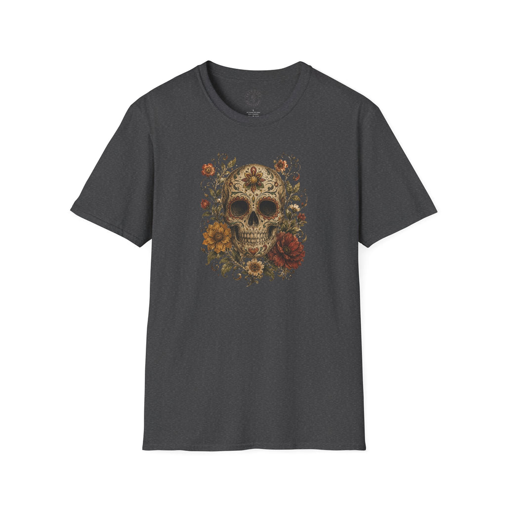 Floral Skull T-Shirt - Day of the Dead Skull Tee