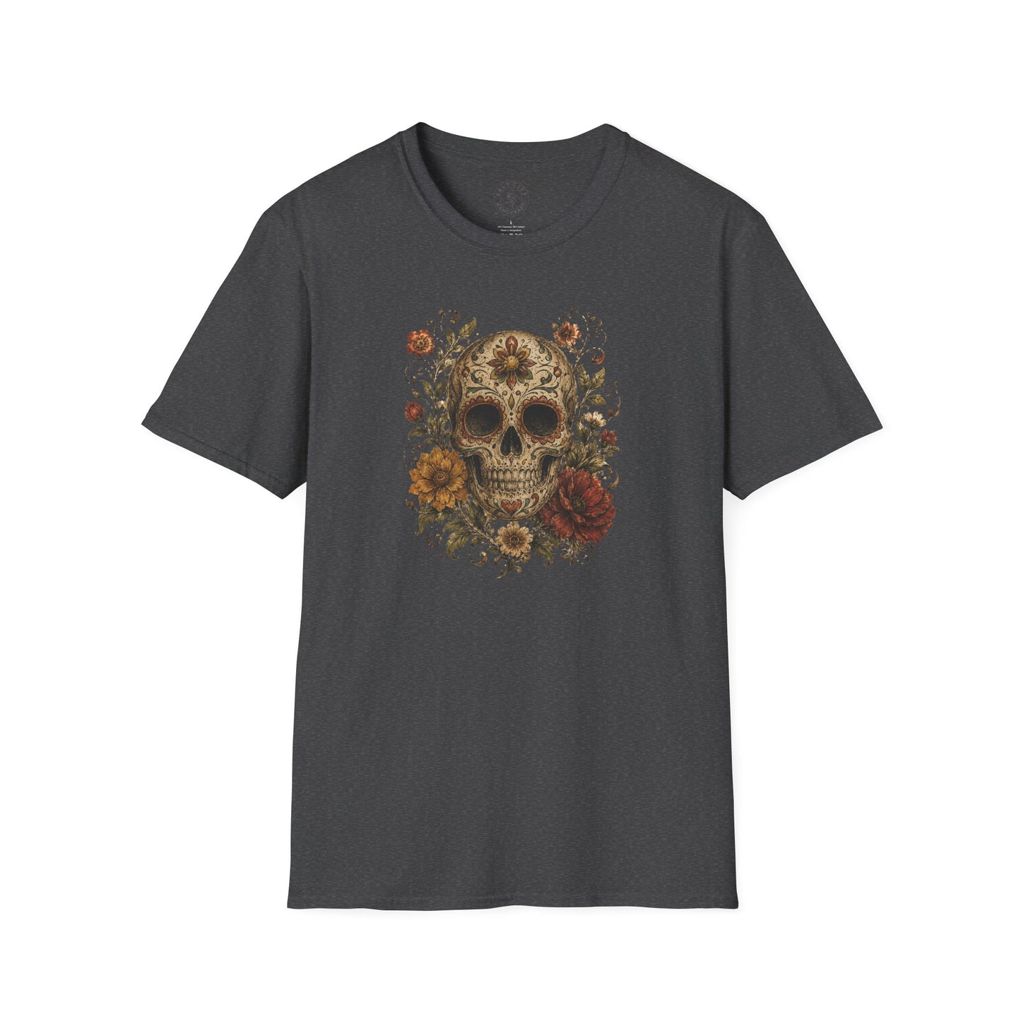 Floral Skull T-Shirt - Day of the Dead Skull Tee