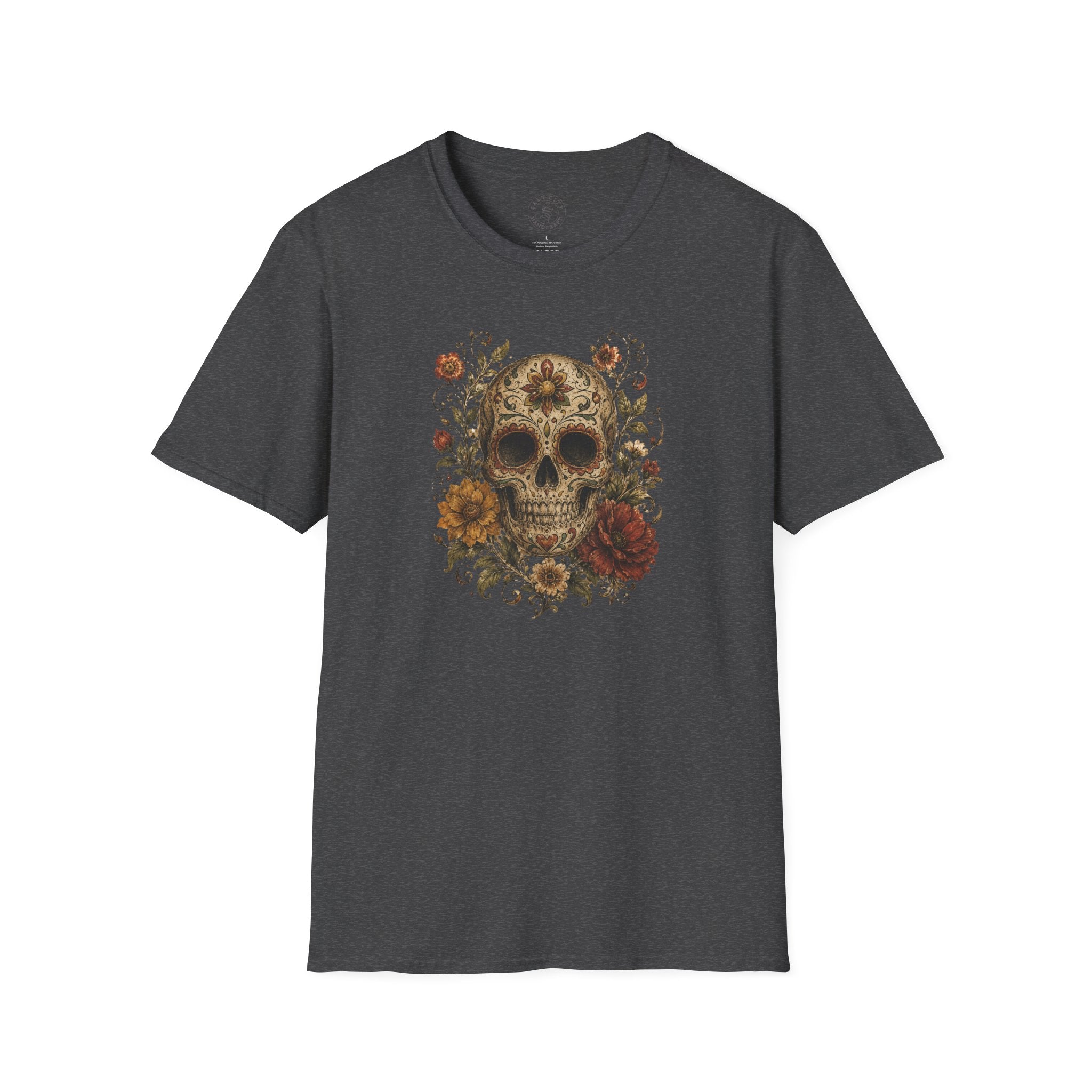 Floral Skull T-Shirt - Day of the Dead Skull Tee