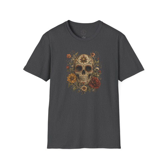 Floral Skull T-Shirt - Day of the Dead Skull Tee