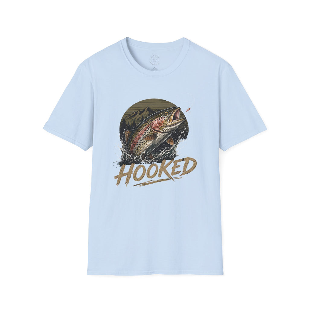 Fishing T-Shirt — 'Hooked' Rainbow Trout Graphic Tee