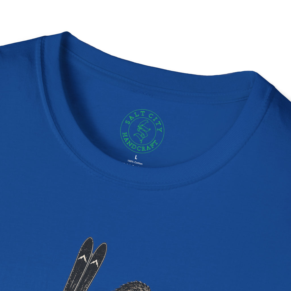 Backcountry Sasquatch T-Shirt — Mountain Skiing Bigfoot Outdoor Tee