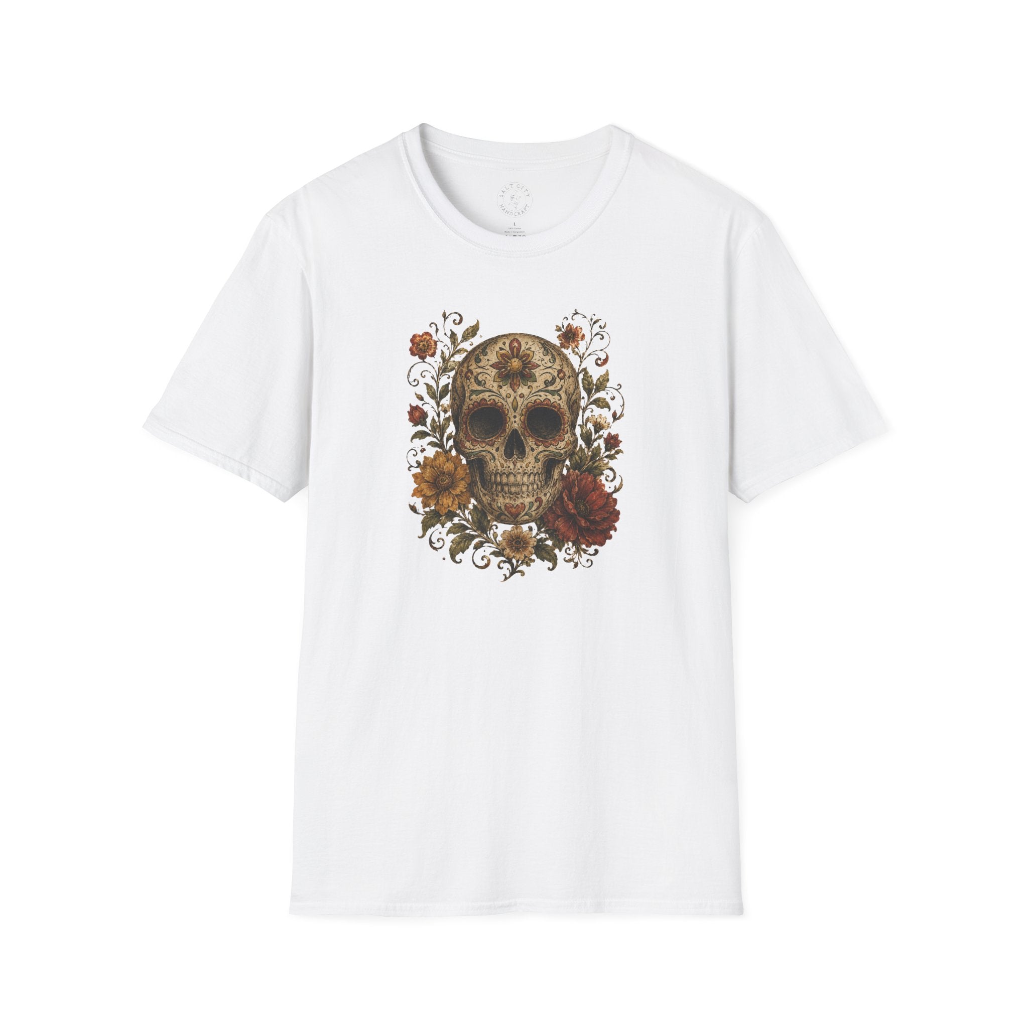 Floral Skull T-Shirt - Day of the Dead Skull Tee