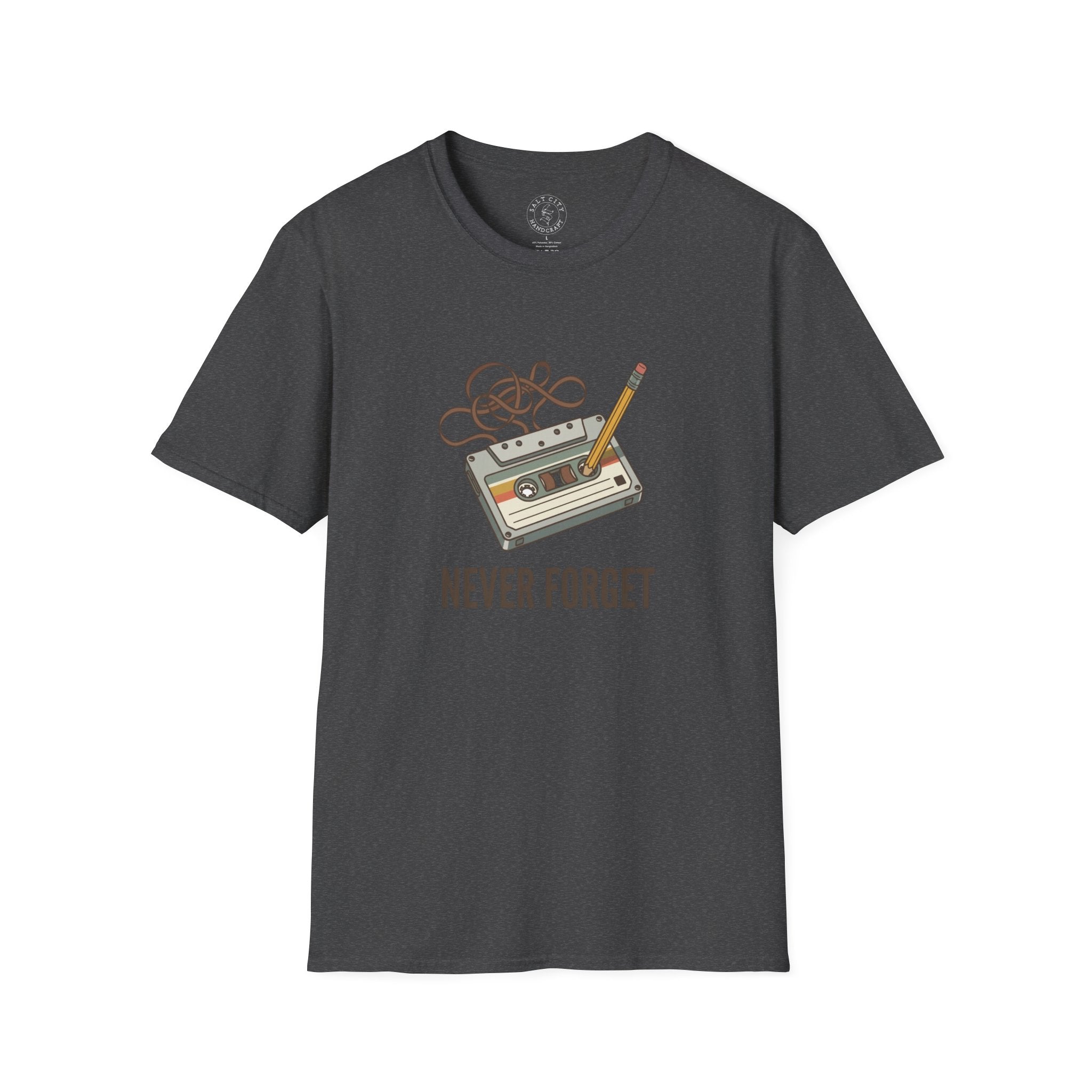 Cassette Tape 'Never Forget' T-Shirt | Retro Music Vintage Tape Shirt