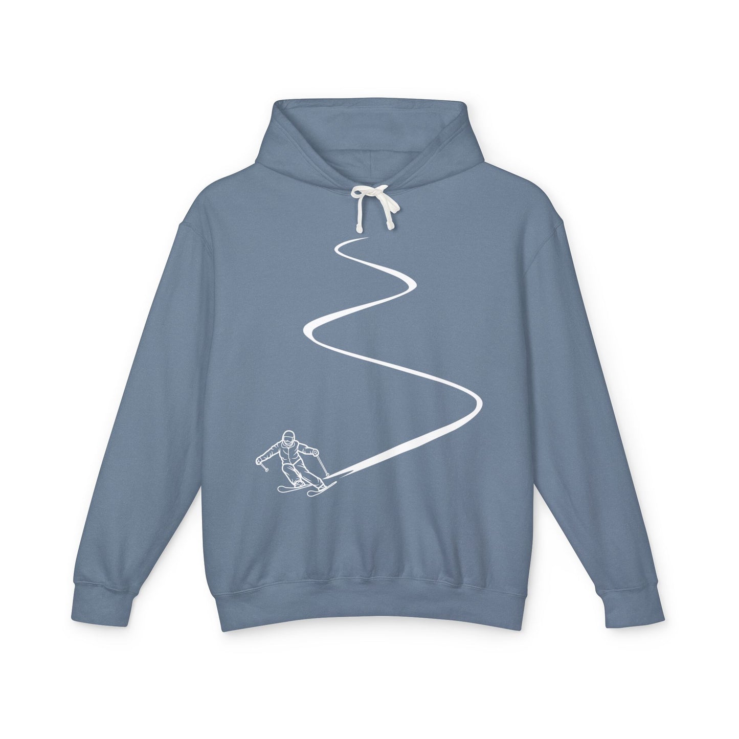 Skier White Hoodie | Plain Pullover Hooded Sweatshirt