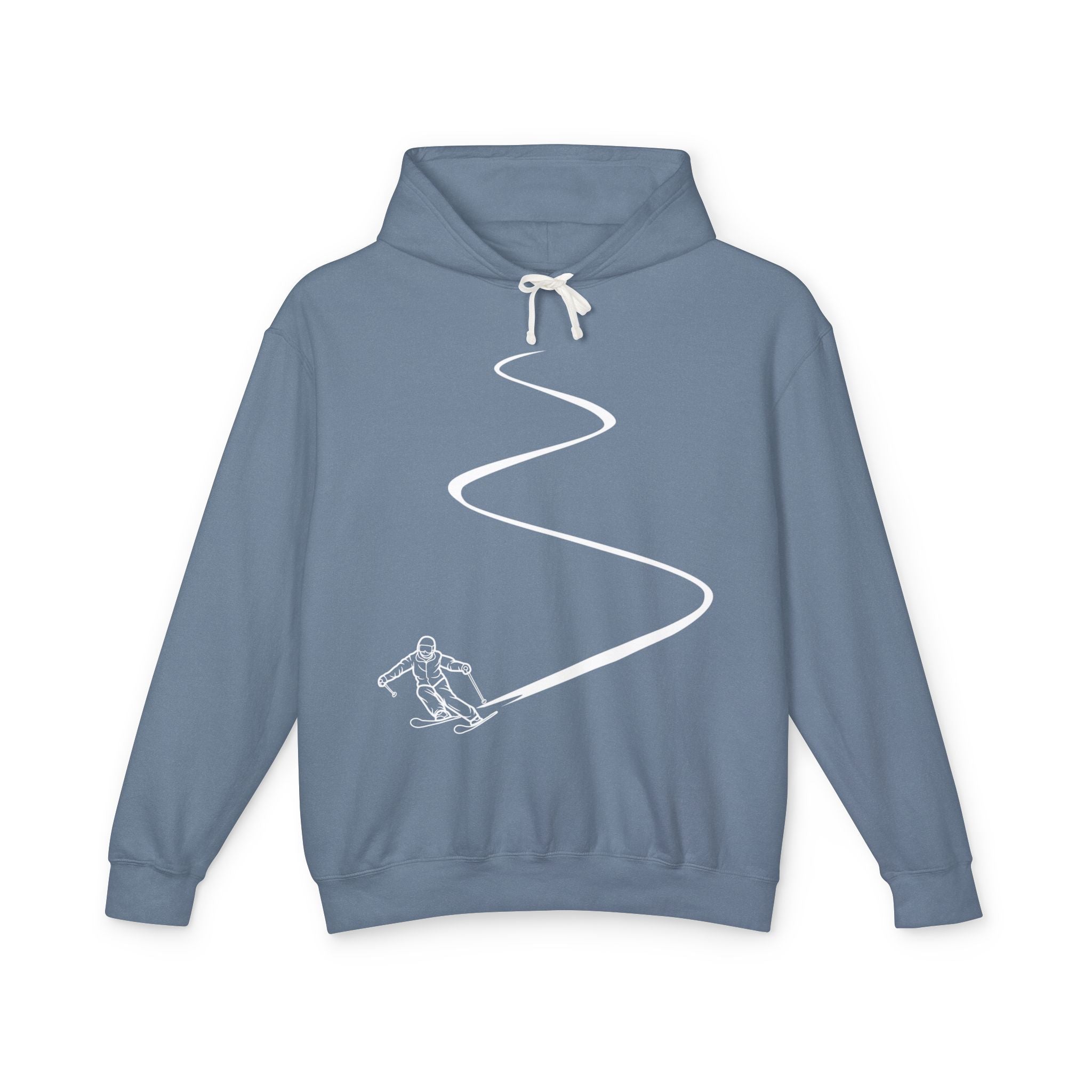 Skier White Hoodie | Plain Pullover Hooded Sweatshirt