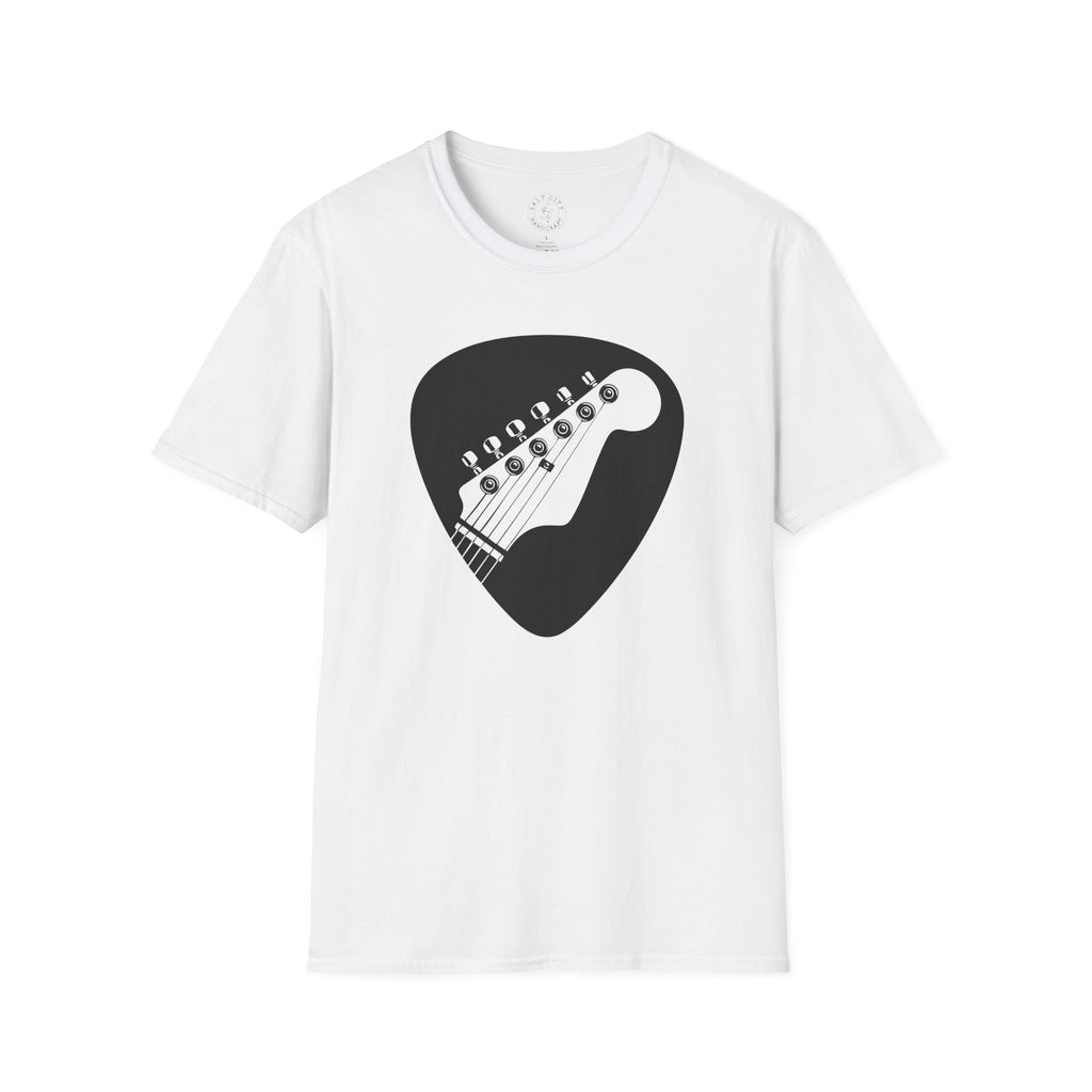 Guitar Pick with Electric Guitar Headstock T-Shirt | Guitar Tee