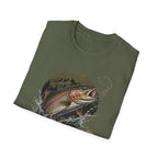 Fishing T-Shirt — 'Hooked' Rainbow Trout Graphic Tee