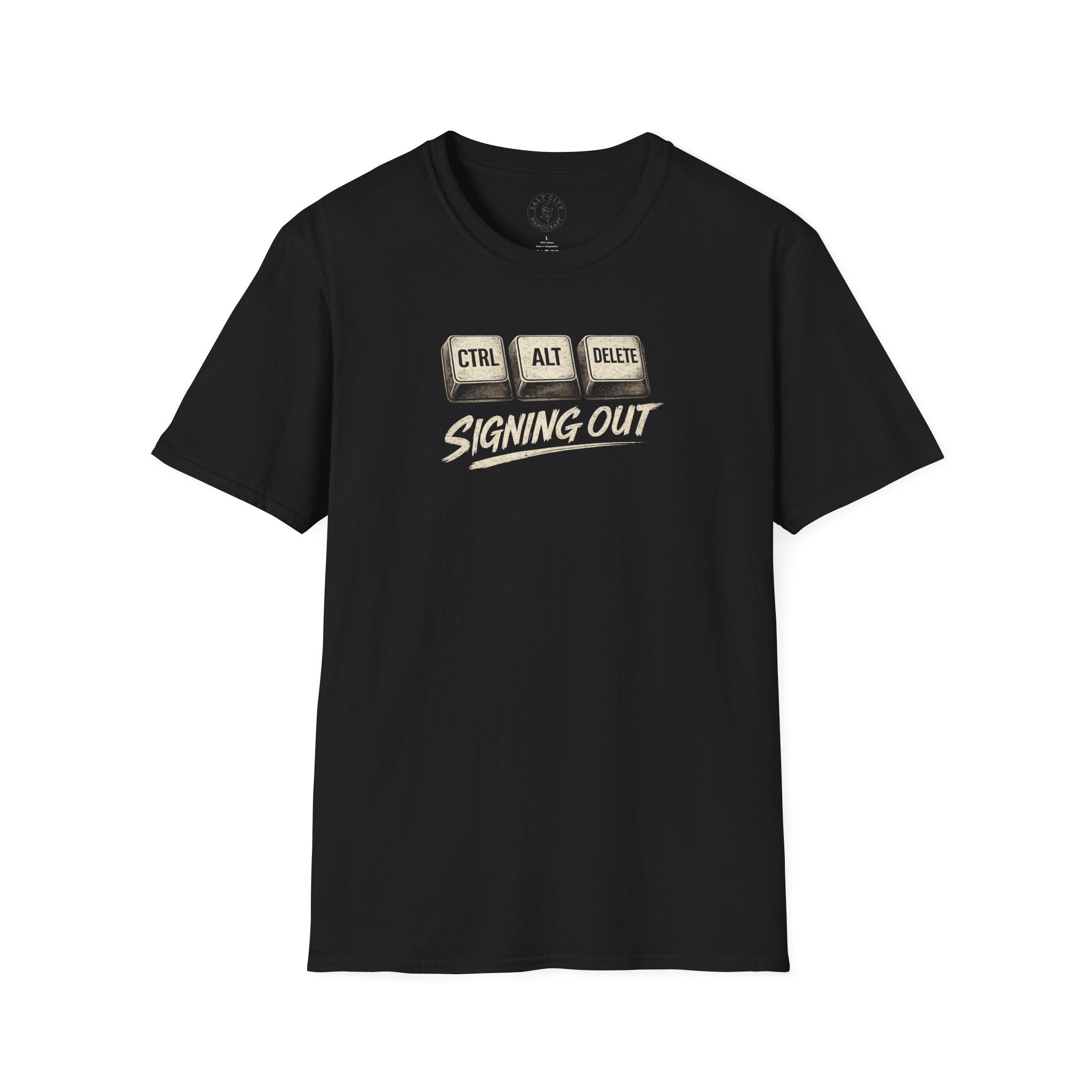 Ctrl Alt Delete "Signing Out" T-Shirt — Funny Tech Retirement Tee