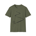 Skier Carving Turns T-Shirt | Minimal Ski Line Art