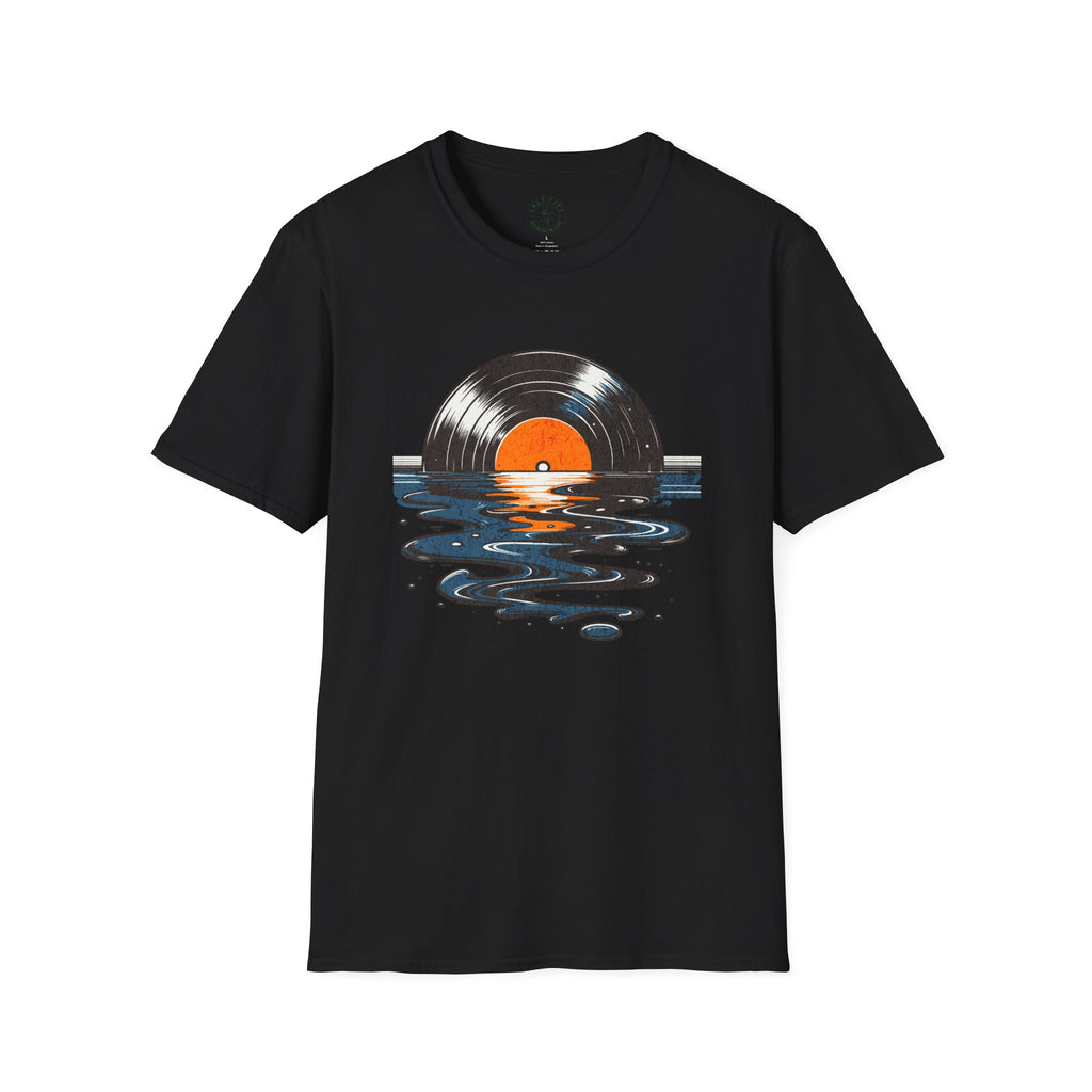 Music Is Art vinyl record sunset T-Shirt | Retro Music Graphic Tee
