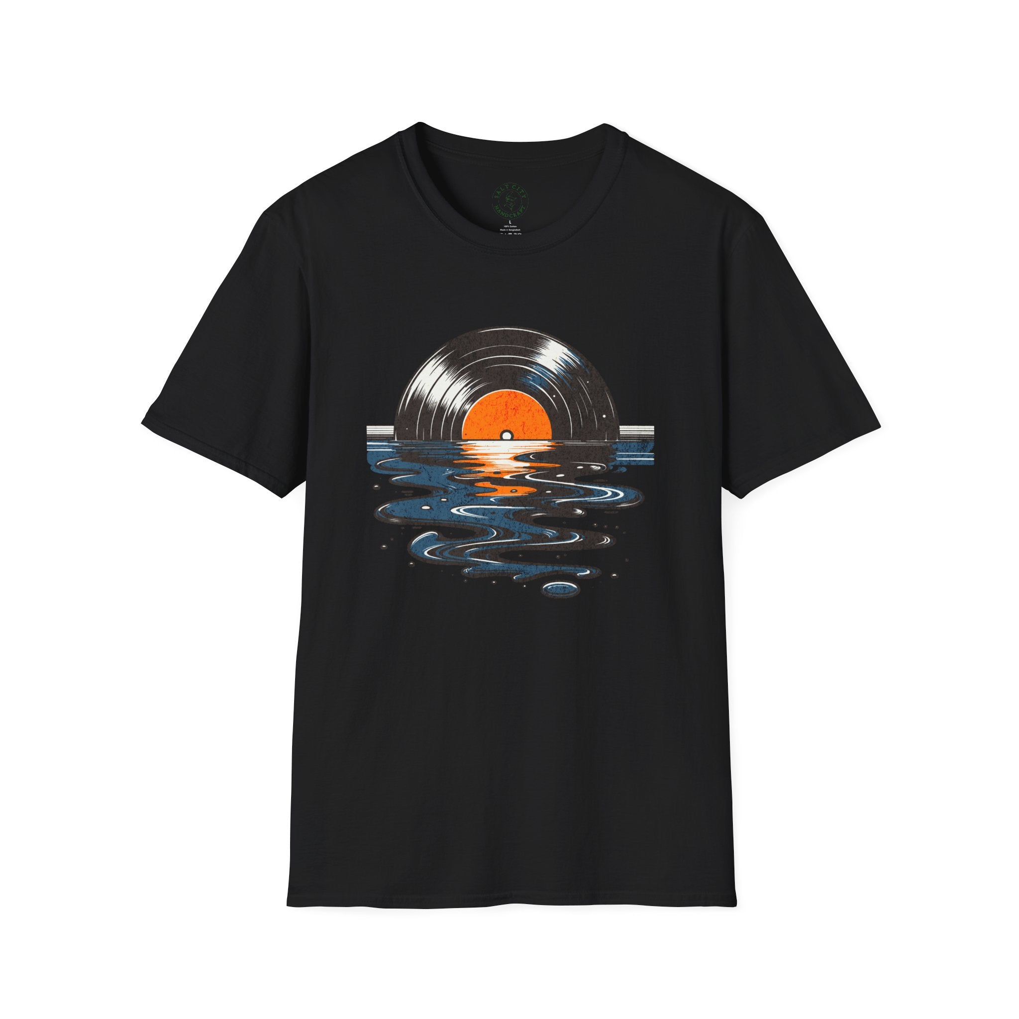 Music Is Art vinyl record sunset T-Shirt | Retro Music Graphic Tee