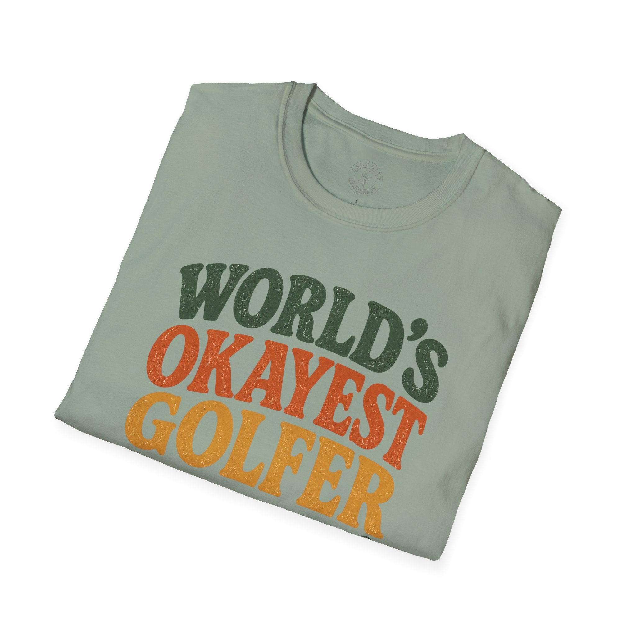 T-Shirt | "World's Okayest Golfer" Retro Golf Humor Tee | Golf Tee