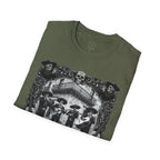 Skeleton Mariachi Band Tee | Ornate Gothic Style Framing | Unisex Softstyle T-Shirt