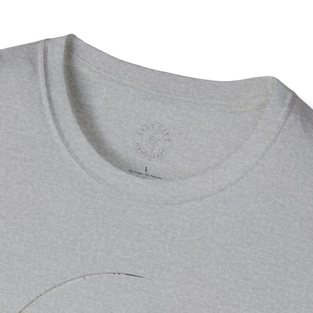 Fly Fishing T-Shirt — Minimal Fly & Rod Illustration