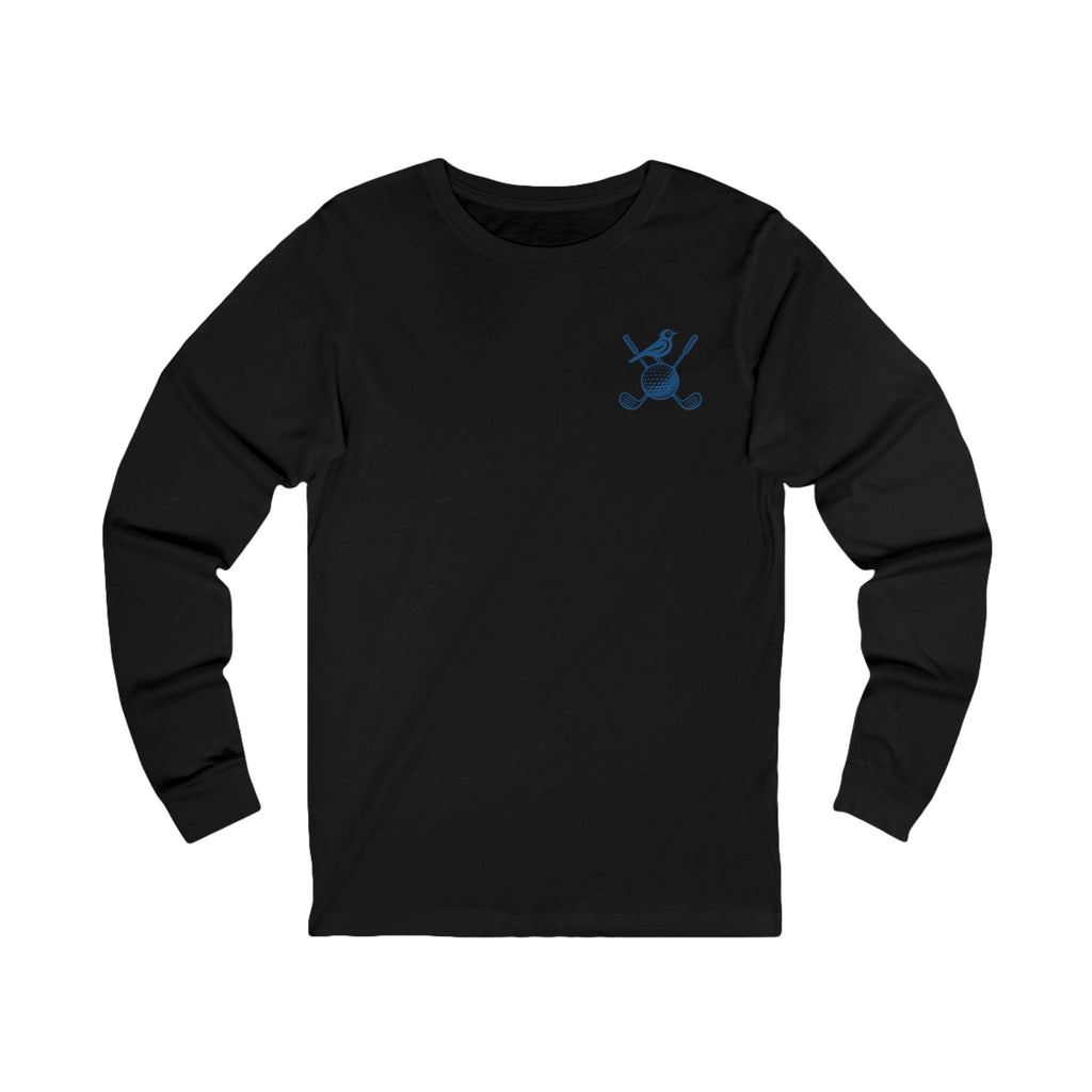 Golf Ball and Crossed Clubs Long Sleeve Tee | Golfing Logo | Birdie Golf