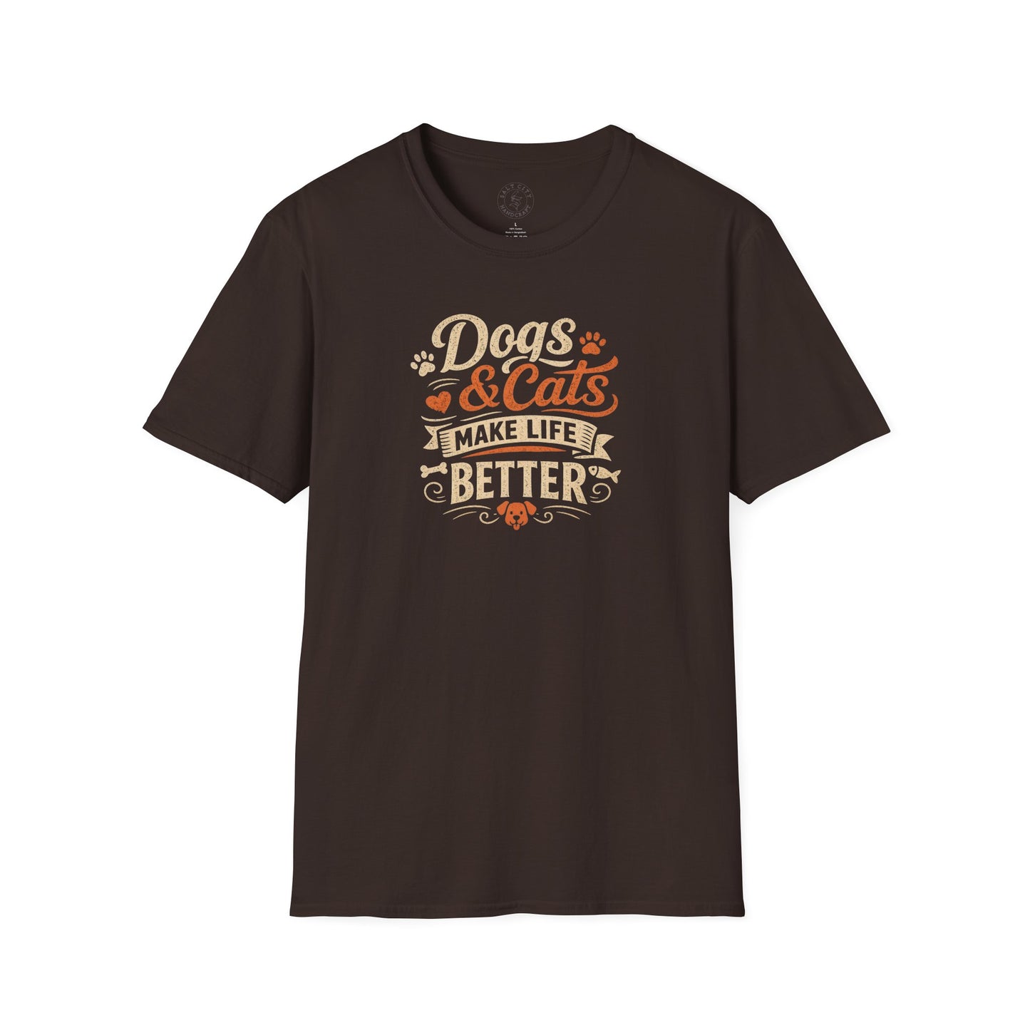 Dogs & Cats Make Life Better T-Shirt | Pet Tee