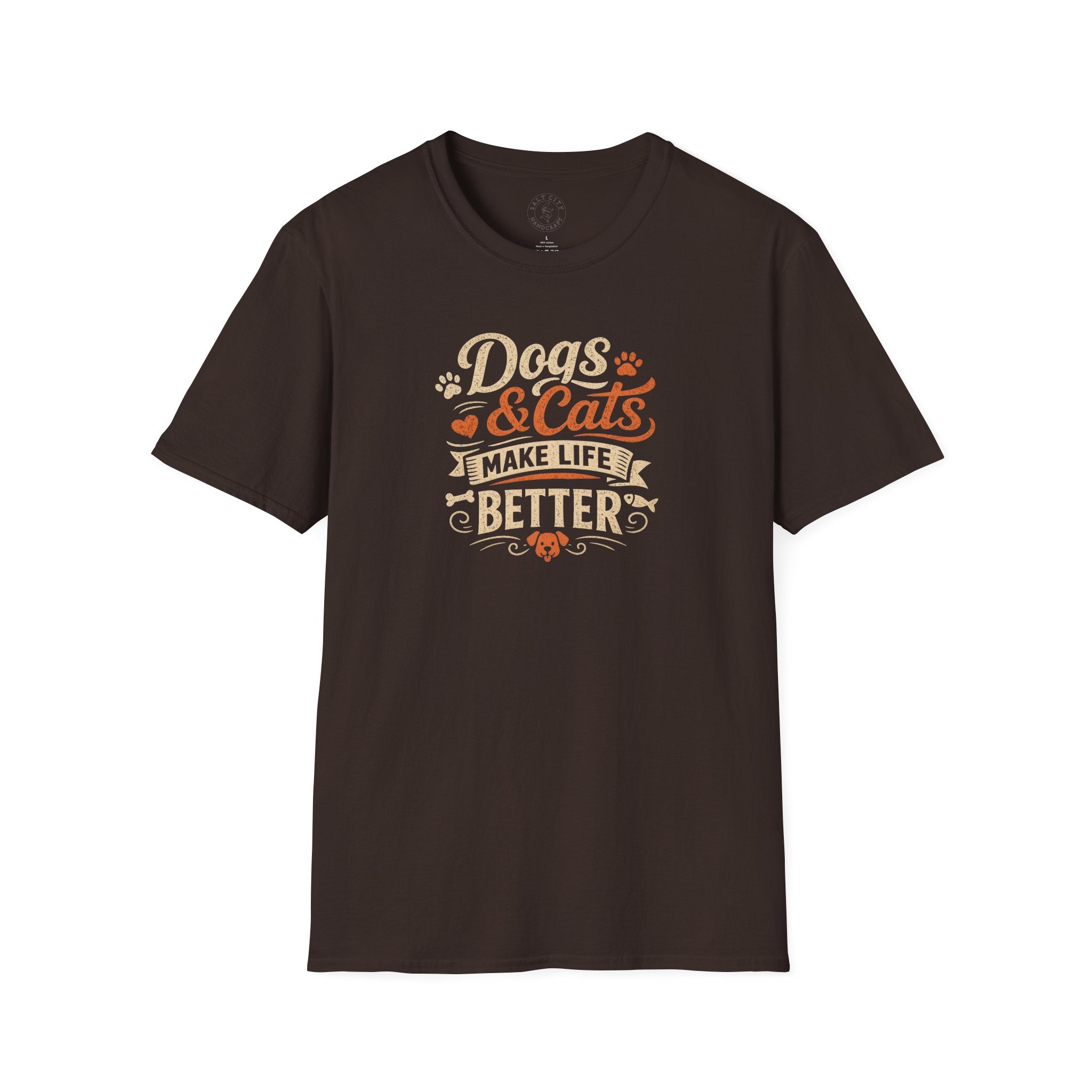 Dogs & Cats Make Life Better T-Shirt | Pet Tee