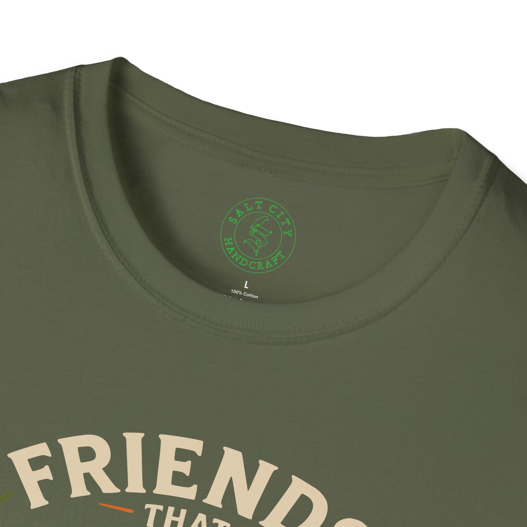 Hiking T-Shirt — "Friends That Hike Together" Retro Mountain Crew Tee