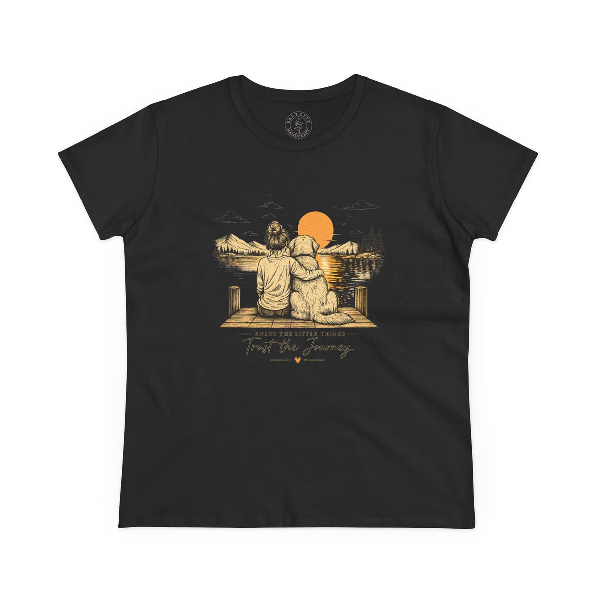 Trust the Journey Women's Cotton Tee - Inspirational Sunset Graphic Tee