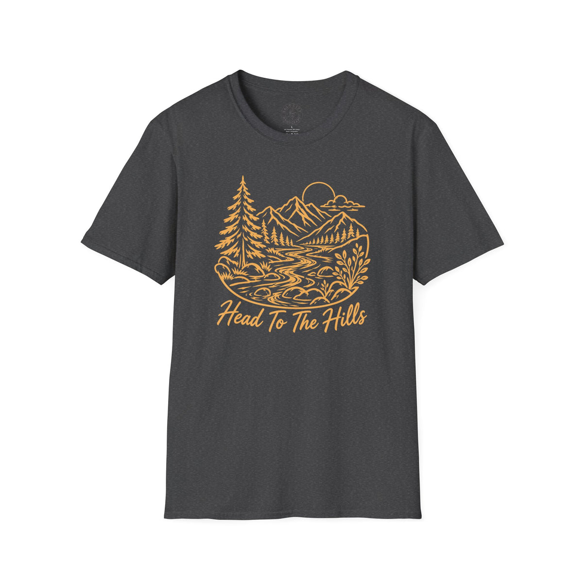 Distressed ‘Head for the Hills’ Mountain Graphic T-Shirt